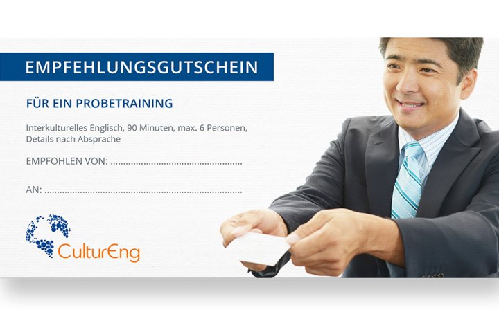 Gestaltung Geschenkgutschein CulturEng